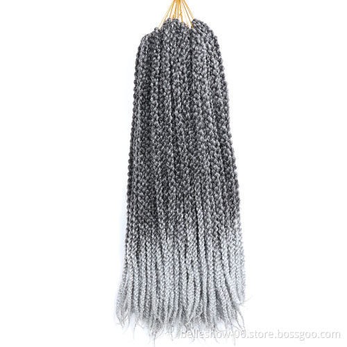 Hot sell  Ombre Braiding Hair  Braids synthetic  Hair Extensions 3d cubicTwist Hair 3d Box Crotchet Braids